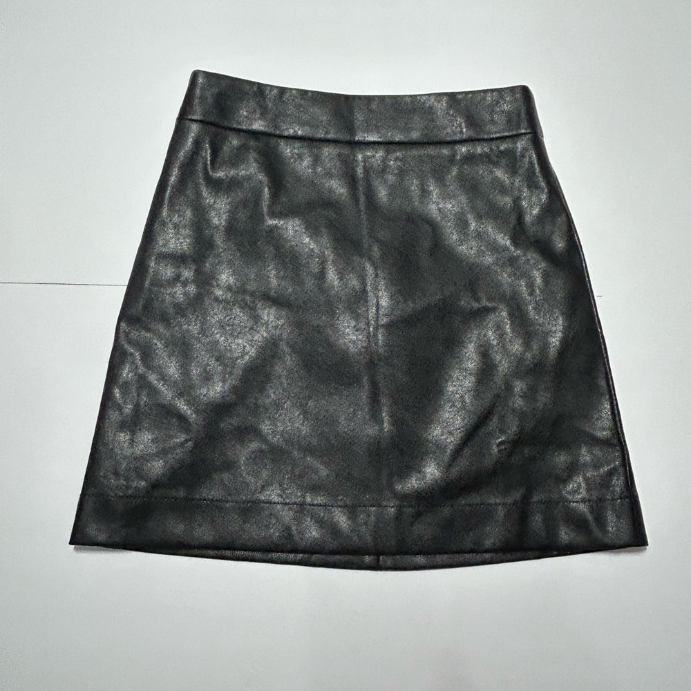 J. Crew Faux‎ Leather Black Mini Skirt